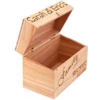 Personalized Custom Family Recipe Box Wood Box