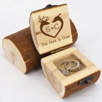 Wedding Decoration Natural Rutic Wooden Ring Box