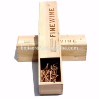 Fashion Cheap Birch Veneer Single Bottle Cylinder Wooden Wine Gift Box