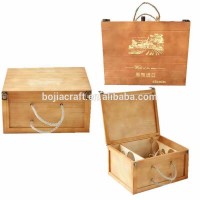 Custom High Quality Pinewood 6 Bottles Wood Wine Box Wine Packaging Box